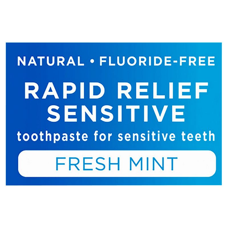 Tom's of Maine Fluoride-Free Rapid Relief Sensitive Toothpaste, Fresh Mint, 4 oz.