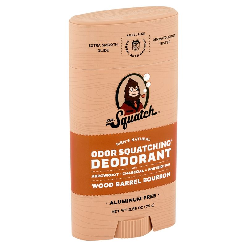 Dr. Squatch Wood Barrel Bourbon Men's Natural Odor Squatching Deodorant, 2.65 oz