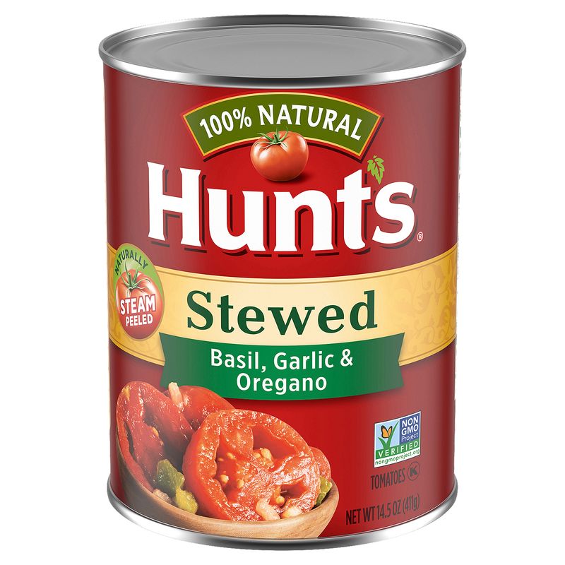 Hunt's Stewed Tomatoes With Basil, Garlic &amp; Oregano, 14.5 oz.