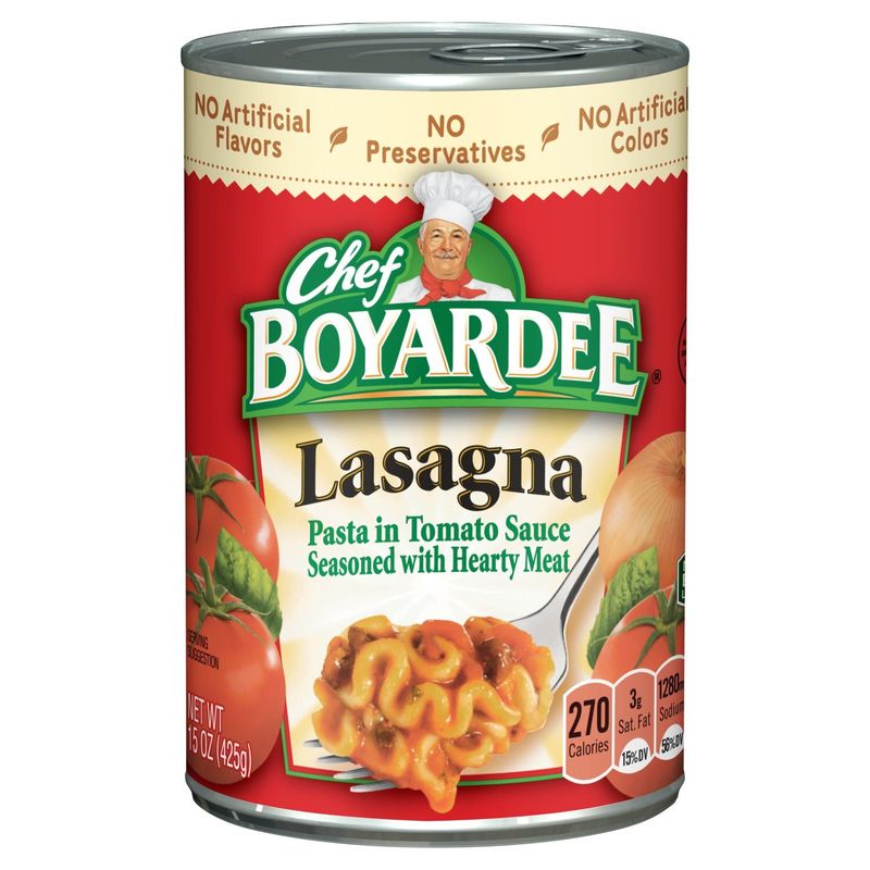 Chef Boyardee Lasagna Pasta in Tomato Sauce Seasoned with Hearty Meat, 15 oz