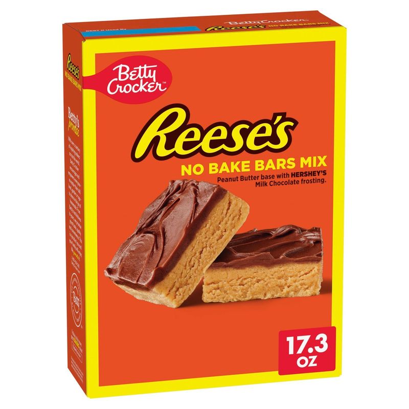 Betty Crocker Reese's Peanut Butter Base with Hershey's Milk Chocolate Frosting No Bake Bars Mix, 17