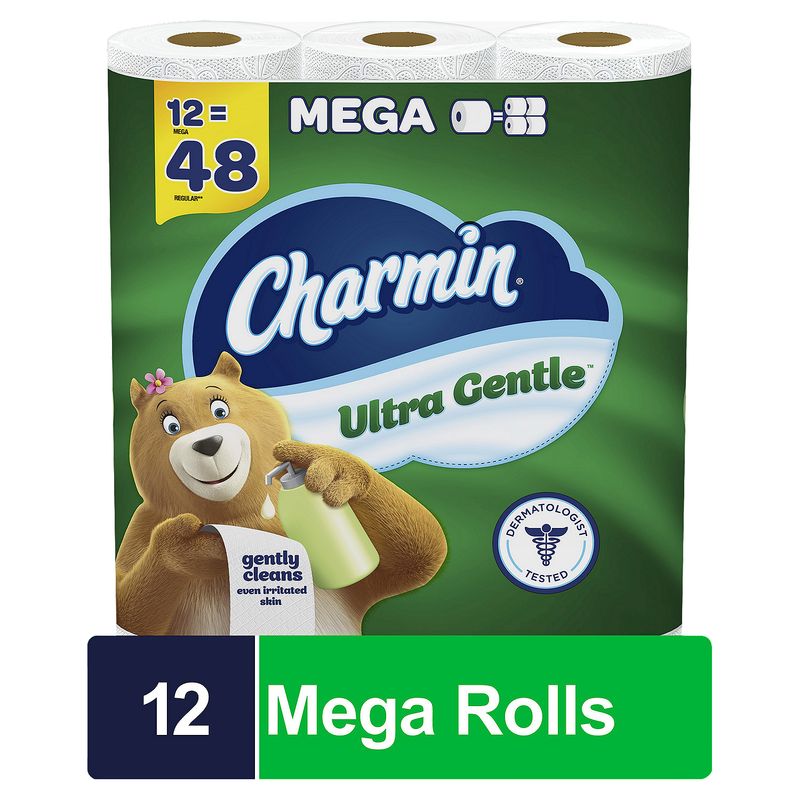 Charmin Ultra Gentle Lotion Toilet Paper, 12 Mega Rolls
