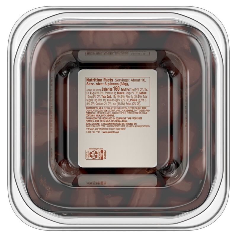 Bowl &amp; Basket Milk Chocolate Covered Cashews, 11 oz