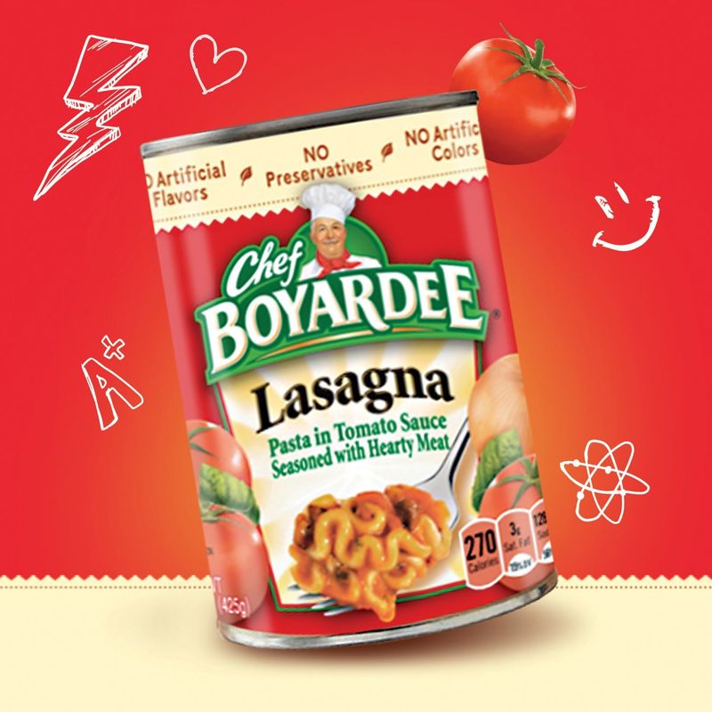 Chef Boyardee Lasagna Pasta in Tomato Sauce Seasoned with Hearty Meat, 15 oz