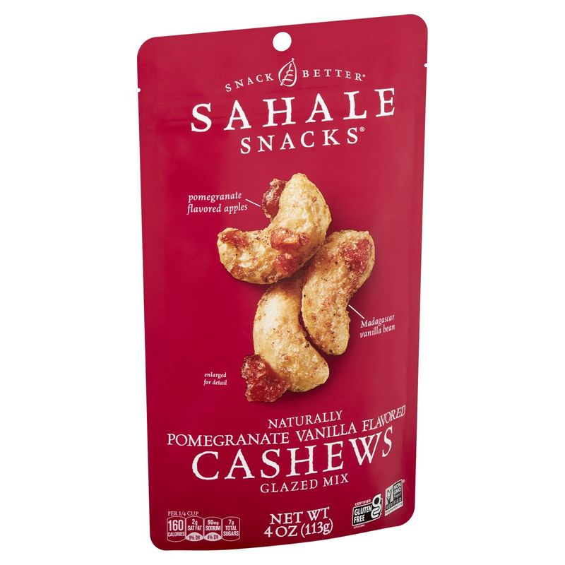 Sahale Snacks Naturally Pomegranate Vanilla Flavored Cashews Glazed Mix, 4 oz