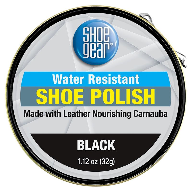 Shoe Gear Black Water Resistant Shoe Polish, 1.12 oz