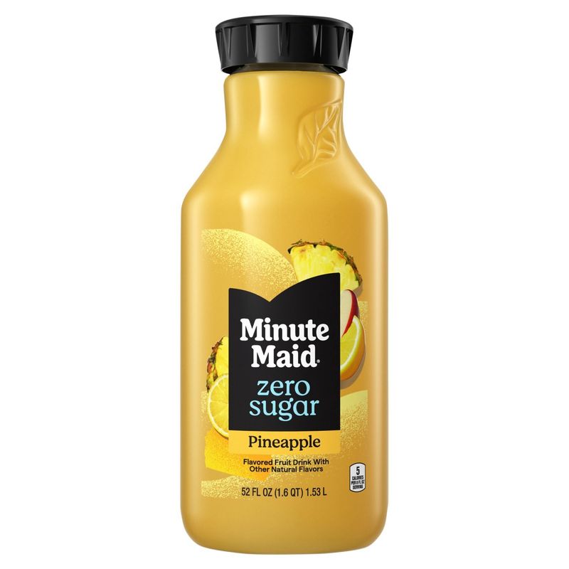 Minute Maid Zero Sugar Pineapple Flavored Fruit Drink, 52 fl oz
