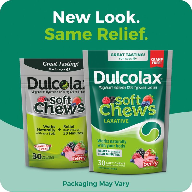 Dulcolax Mixed Berry Soft Chews Ages 4+, 30 count
