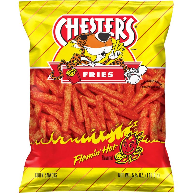 Chester's Fries Corn Snacks Flamin' Hot Flavored 5 1/4 Oz