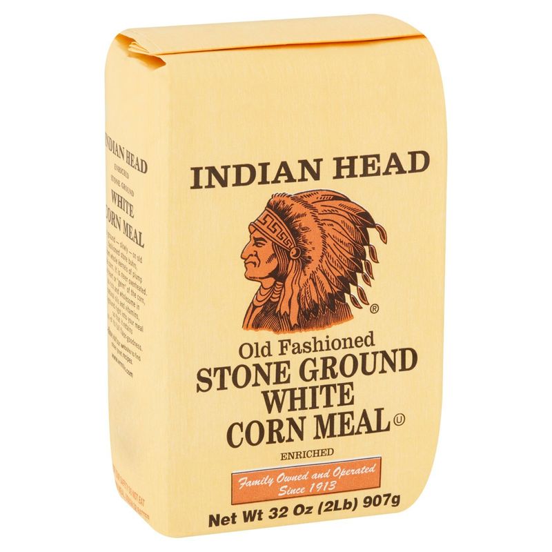 Indian Head Enriched Old Fashioned Stone Ground White Corn Meal, 32 oz