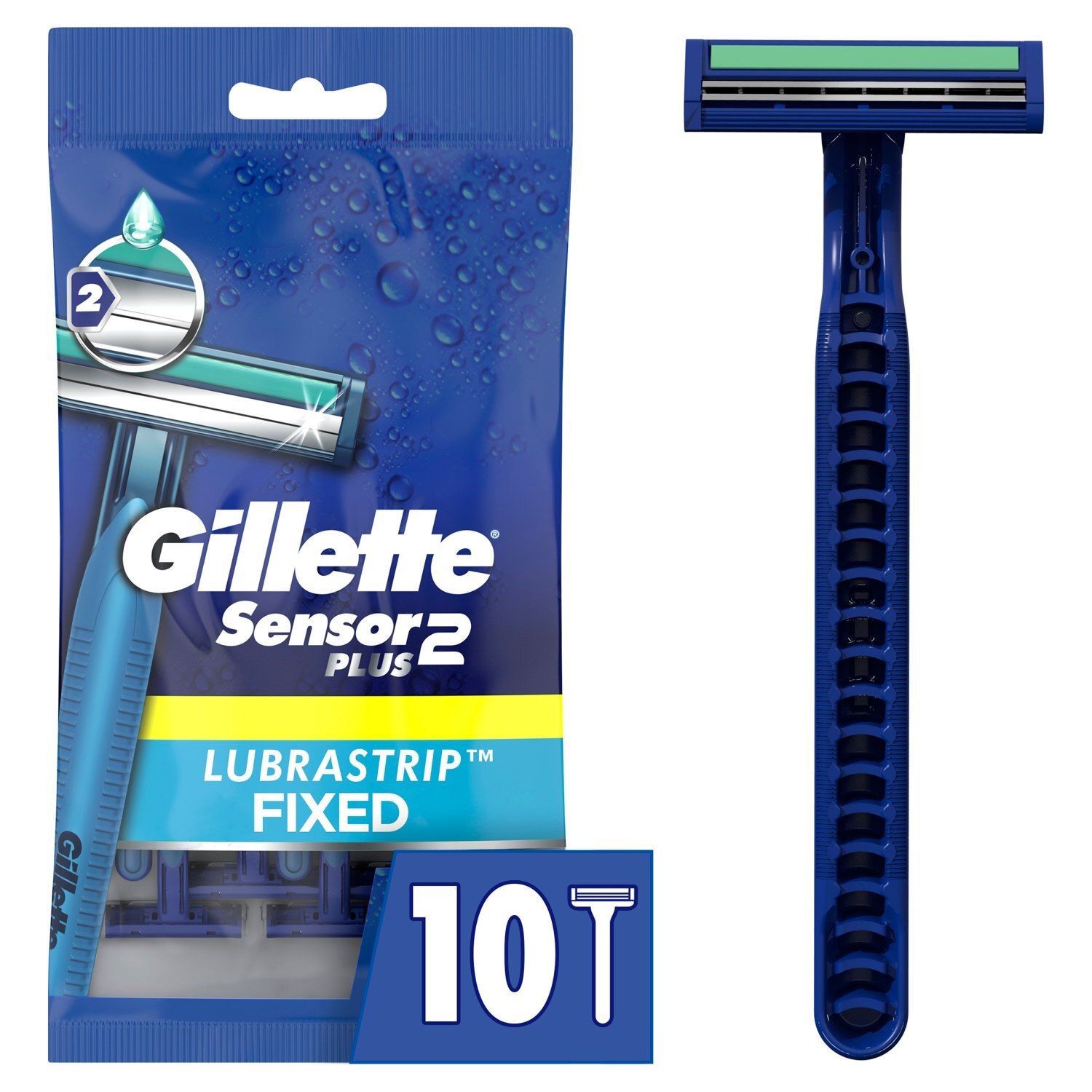 Gillette Sensor2 Plus Men's Disposable Razors, 10 Count