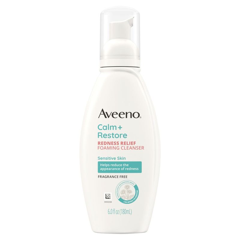 Aveeno Calm + Restore Redness Relief Foaming Cleanser, 6.0 fl oz