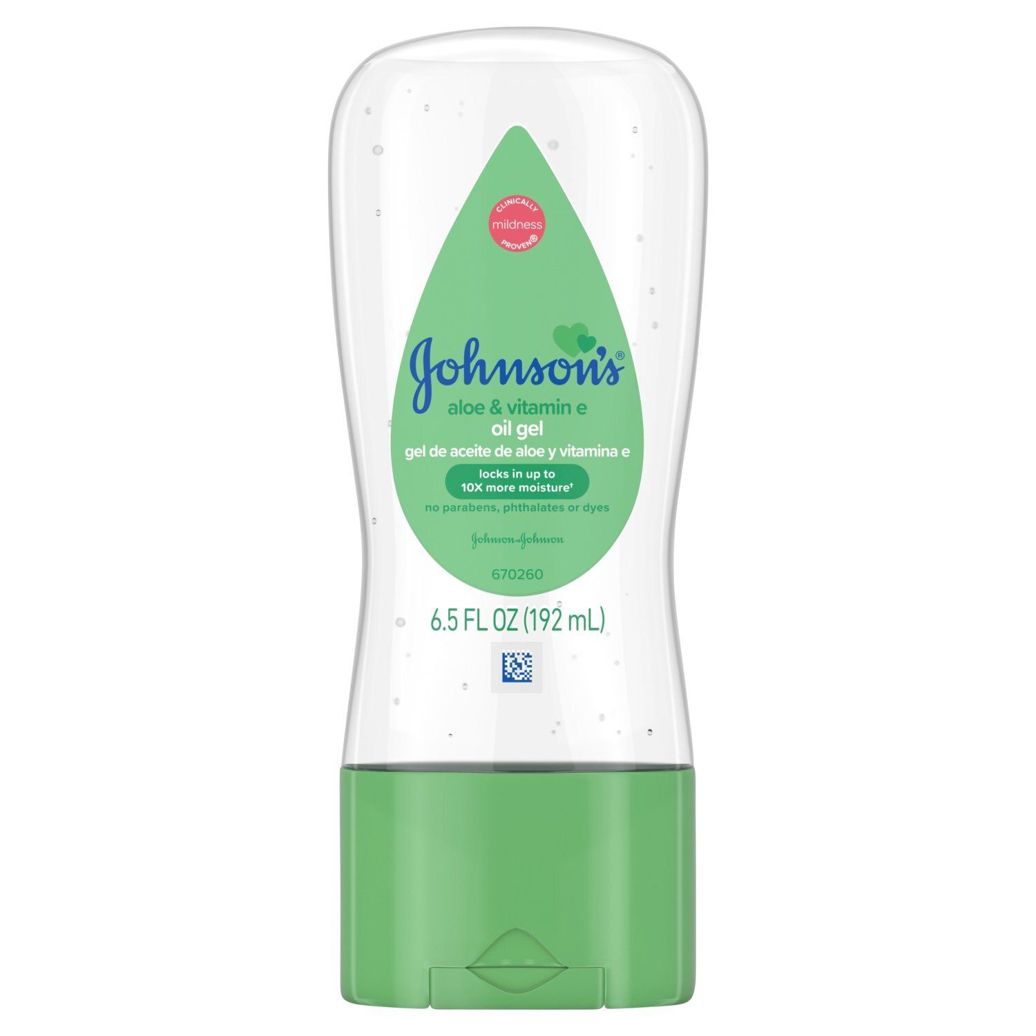 Johnson's Aloe &amp; Vitamin E Oil Gel, 6.5 fl oz