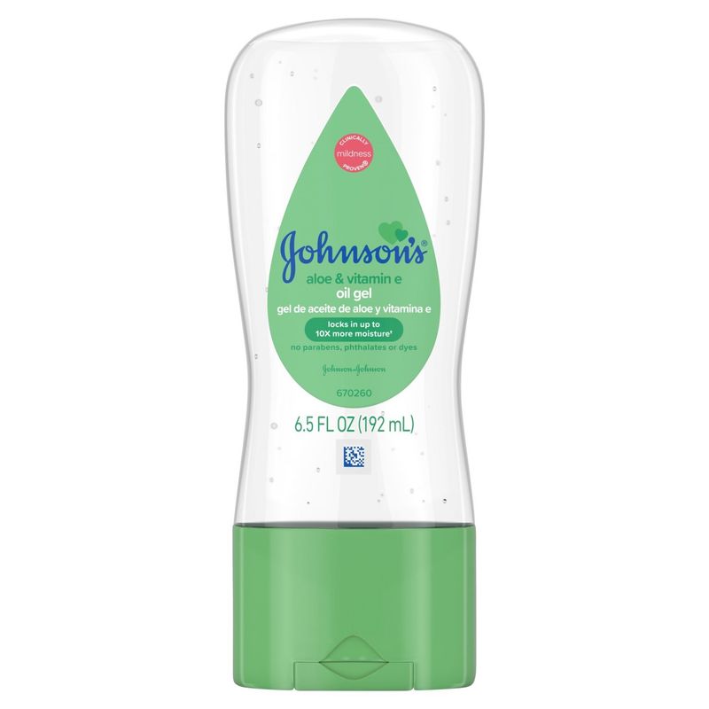 Johnson's Aloe &amp; Vitamin E Oil Gel, 6.5 fl oz