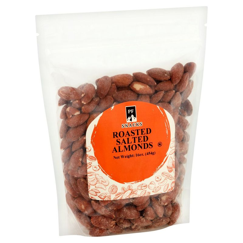PF Snacks Roasted Salted Almonds, 16 oz