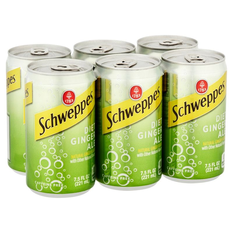 Schweppes Diet Ginger Ale, 7.5 fl oz, 6 count