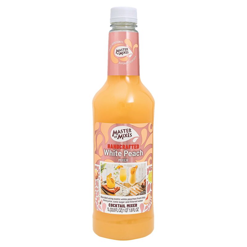 Master of Mixes Handcrafted White Peach Cocktail Mixer, 33.8 fl oz