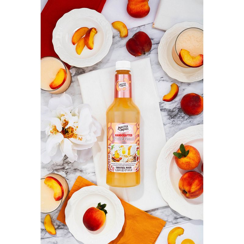 Master of Mixes Handcrafted White Peach Cocktail Mixer, 33.8 fl oz