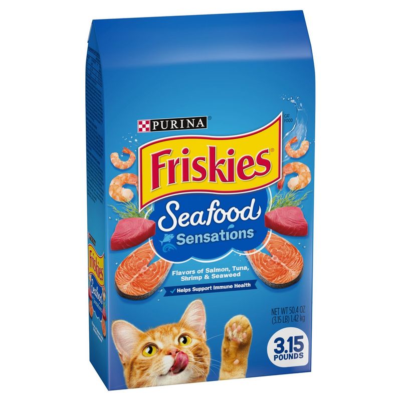 Purina Friskies Seafood Sensations Flavors of Salmon, Tuna, Shrimp &amp; Seaweed Cat Food, 50.4 oz