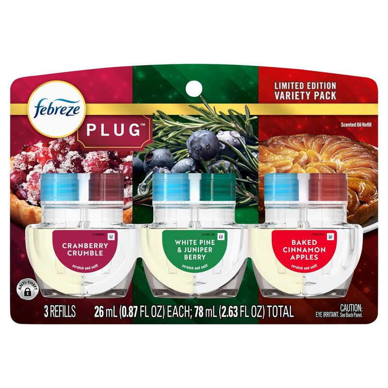 Febreze Plug Scented Oil Refill Limited Edition Variety Pack, 0.87 fl oz, 3 count
