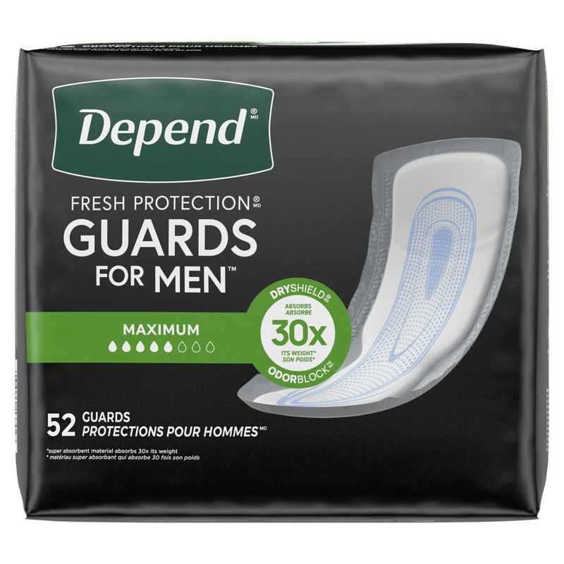 Depend Fresh Protection Maximum Guards for Men, 52 count