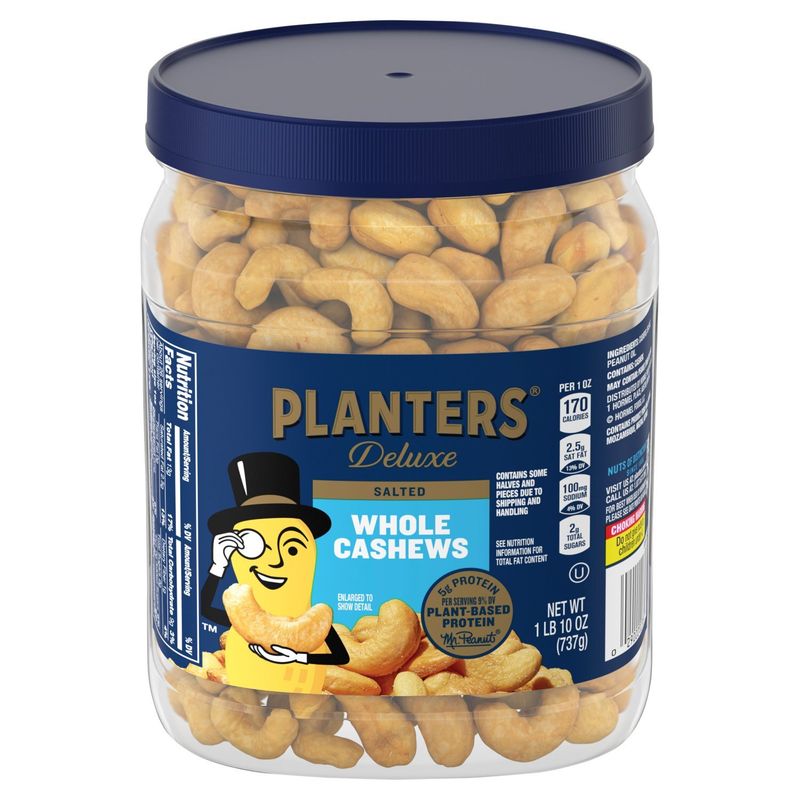 Planters Deluxe Salted Whole Cashews, 1 lb 10 oz