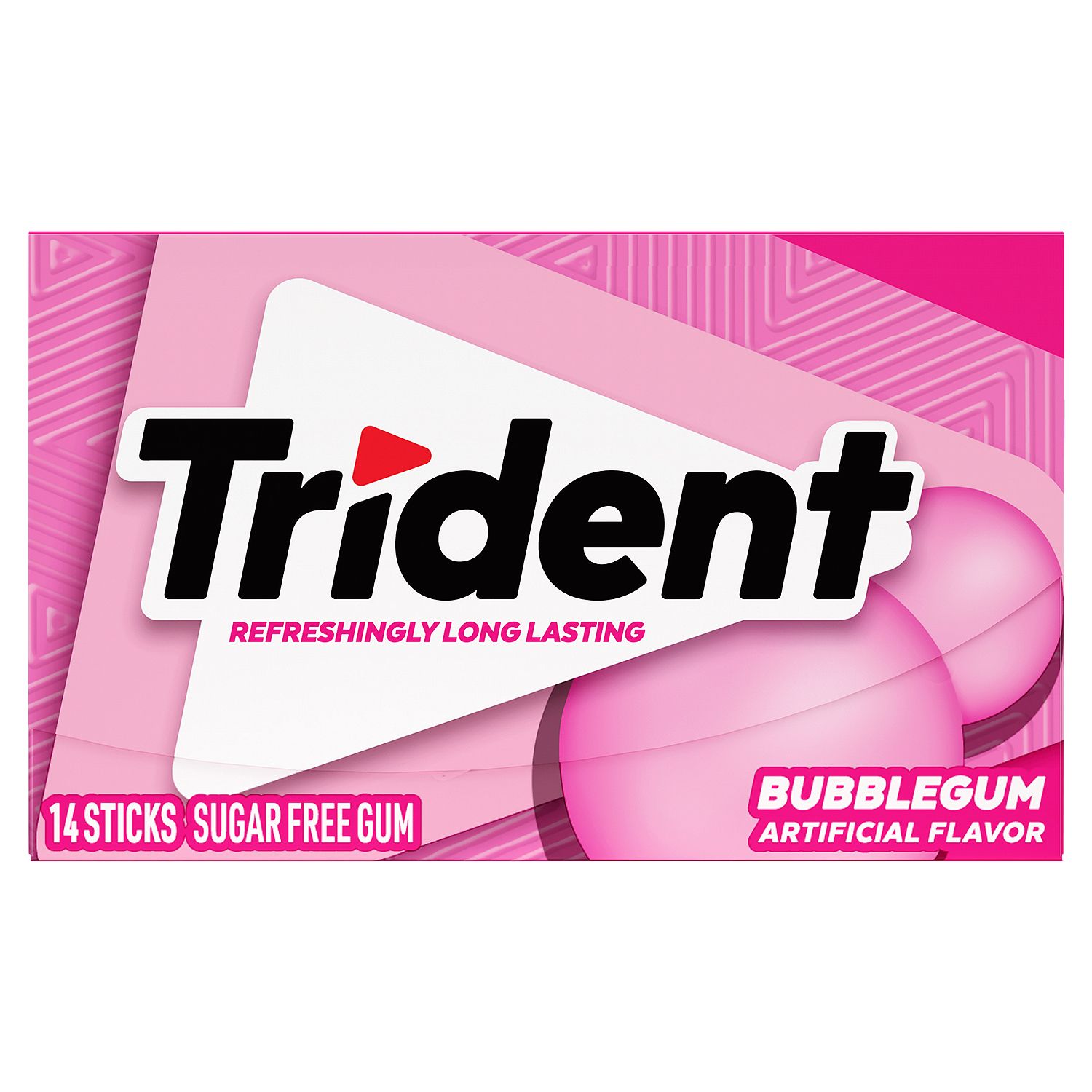 Trident Bubblegum Sugar Free Gum, 14 count