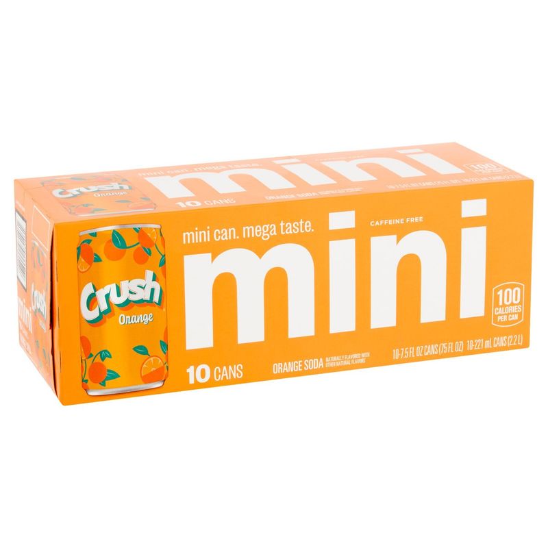 Crush Mini Orange Soda, 7.5 fl oz, 10 count