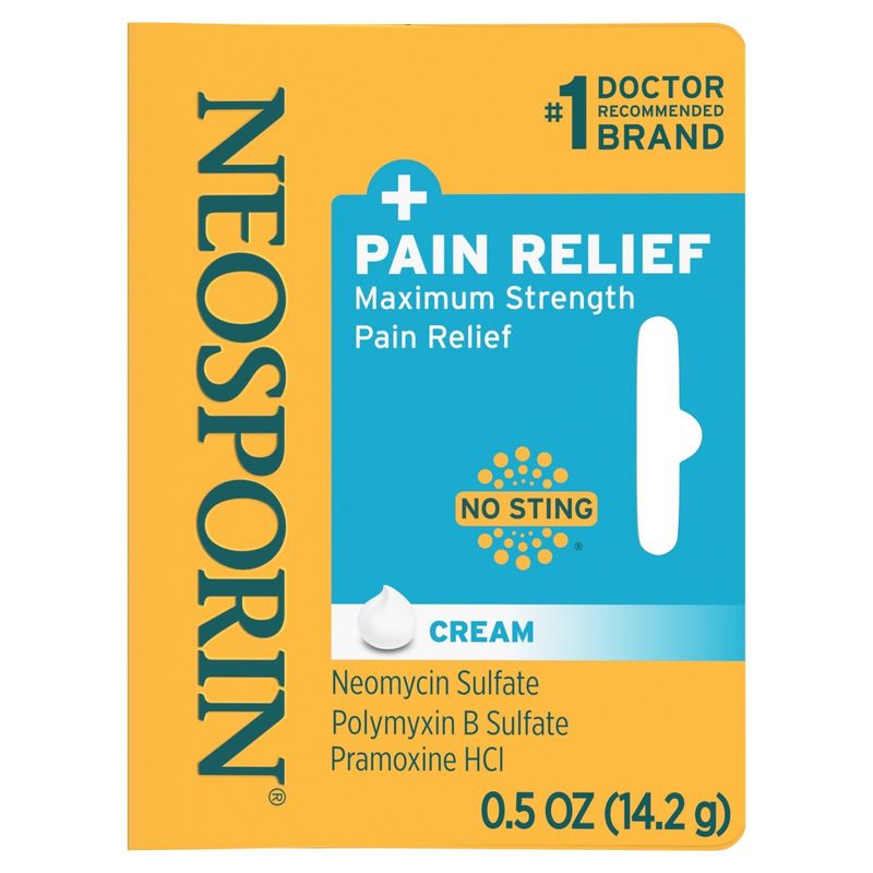 Neosporin First Aid Antibiotic/Pain Relieving Cream, 0.5 oz