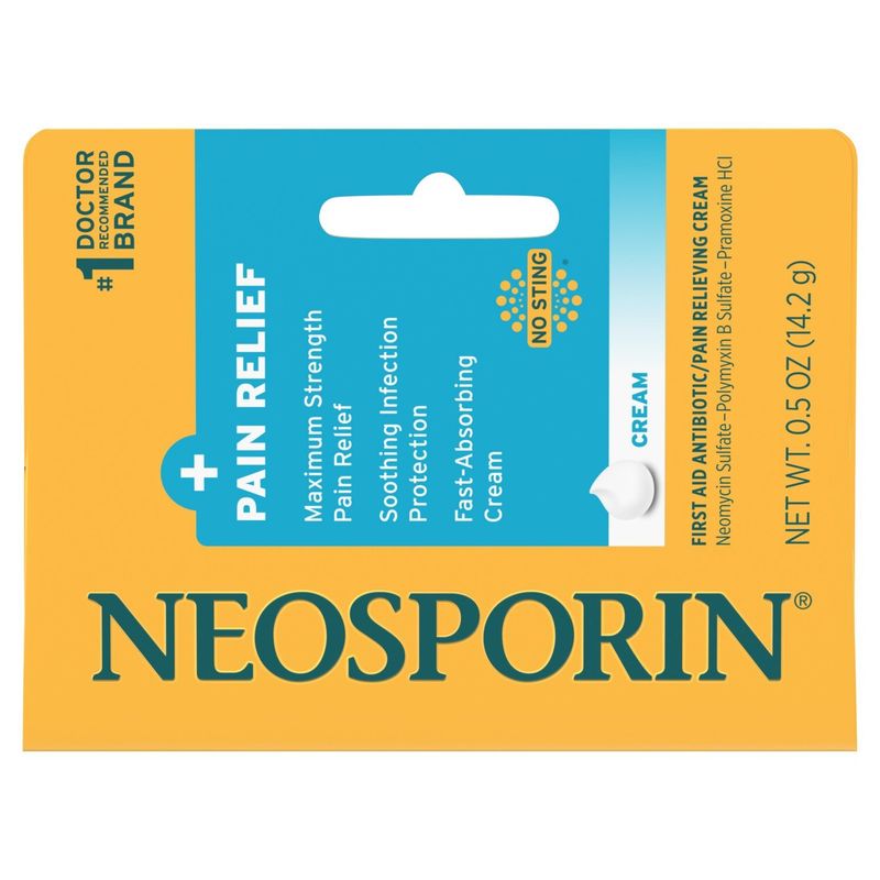Neosporin First Aid Antibiotic/Pain Relieving Cream, 0.5 oz