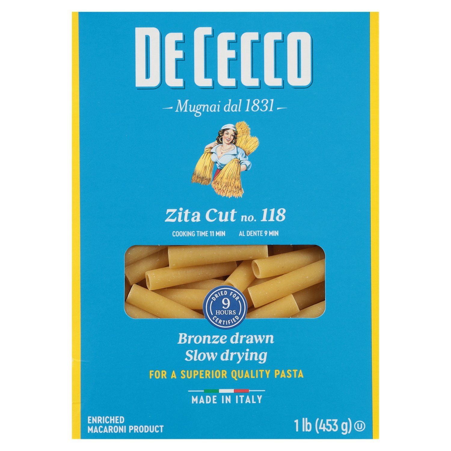De Cecco Zita Cut No. 118 Bronze Drawn Slow Drying Pasta, 1 lb