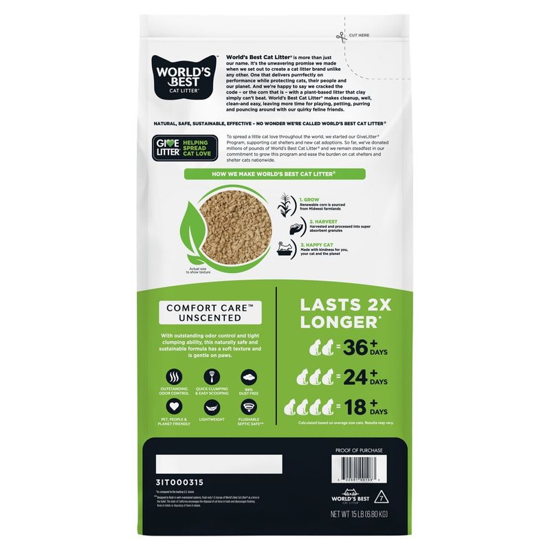 World's Best Cat Litter™ Original Unscented, 15 lb