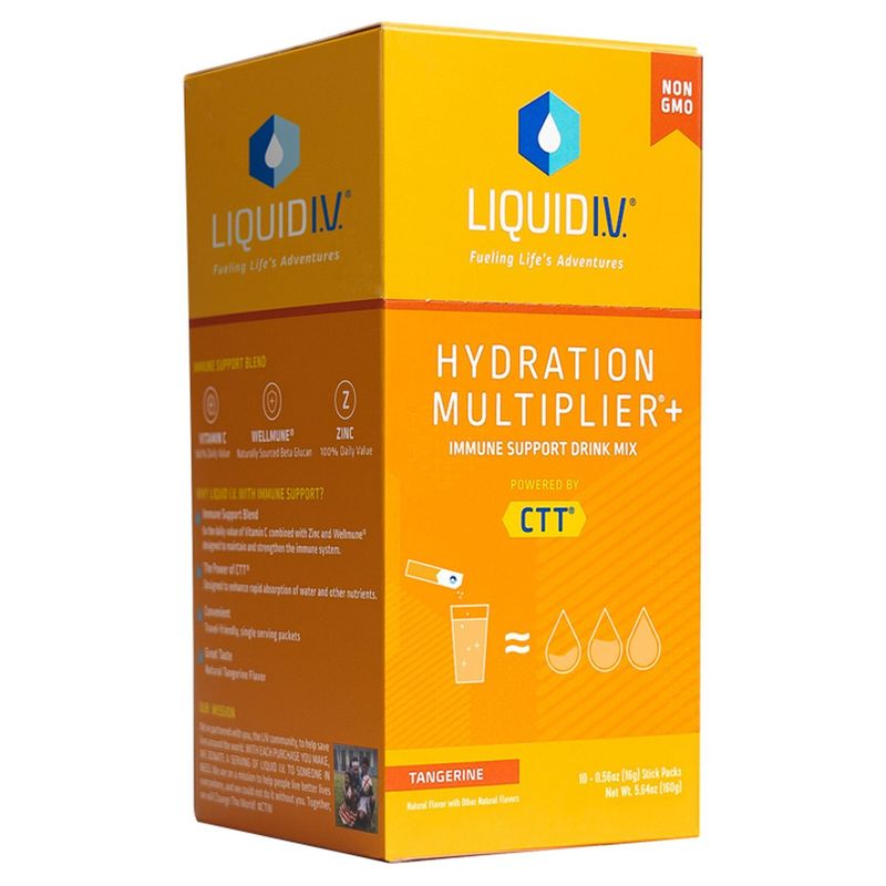 Liquid I.V. Hydration Multiplier Tangerine Immune Support Drink Mix, 0.56 oz, 10 count