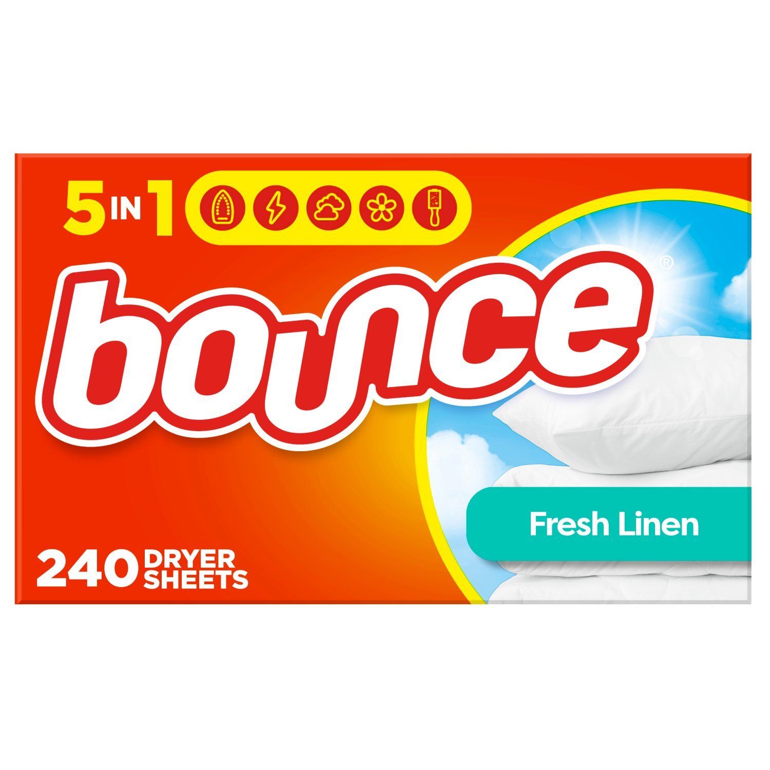 Bounce Fabric Softener Sheets, Fresh Linen Scent, 240 Count