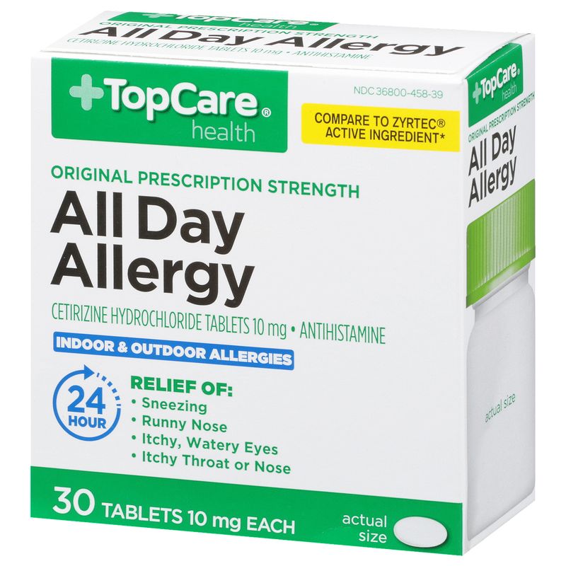 TopCare Antihistamine - All Day Cetirizine Allergy Tablets, 30 each