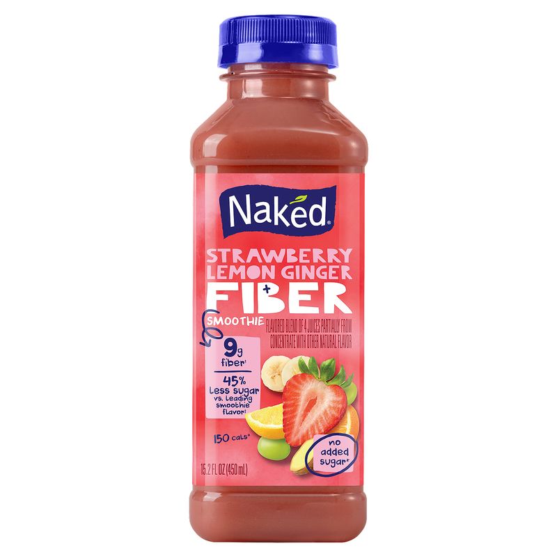 Naked Strawberry Lemon Ginger Fiber Smoothie, 15.2 fl oz