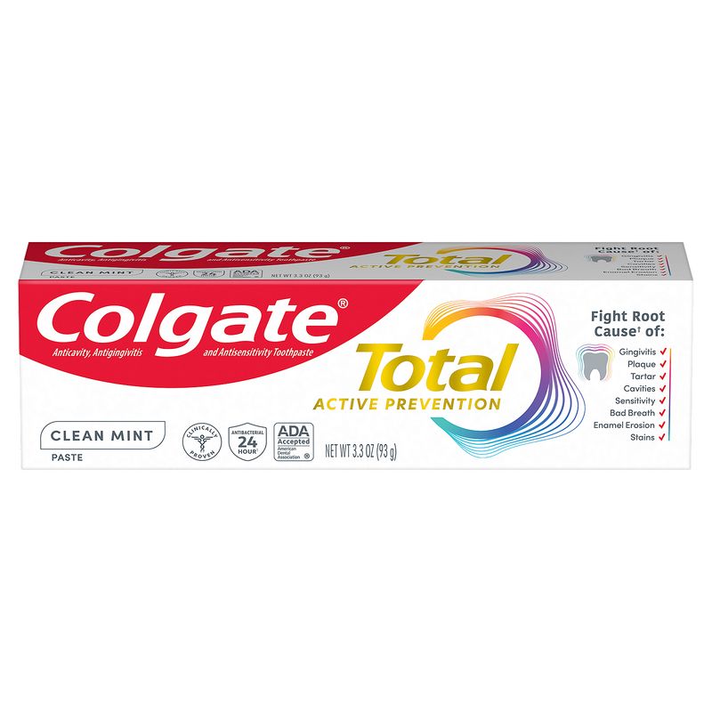 Colgate Total Active Prevention Clean Mint Toothpaste, 3.3 oz