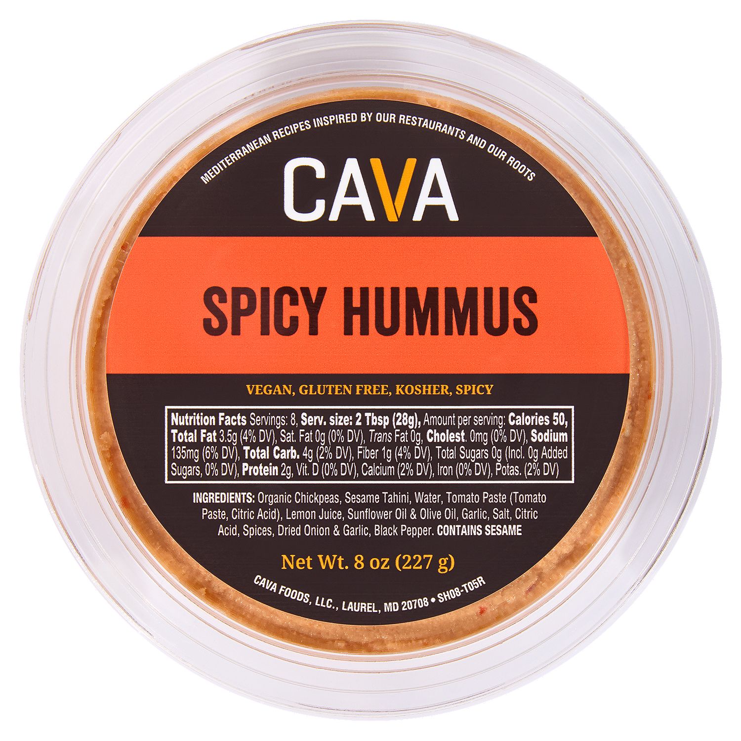 Cava Spicy Hummus, 8 oz