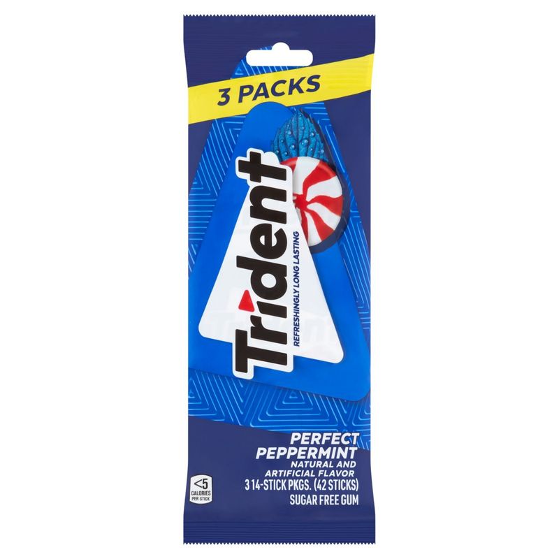 Trident Perfect Peppermint Sugar Free Gum, 42 count