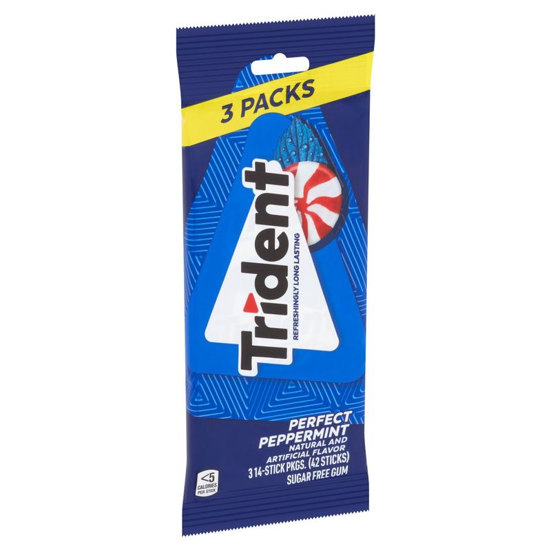 Trident Perfect Peppermint Sugar Free Gum, 42 count