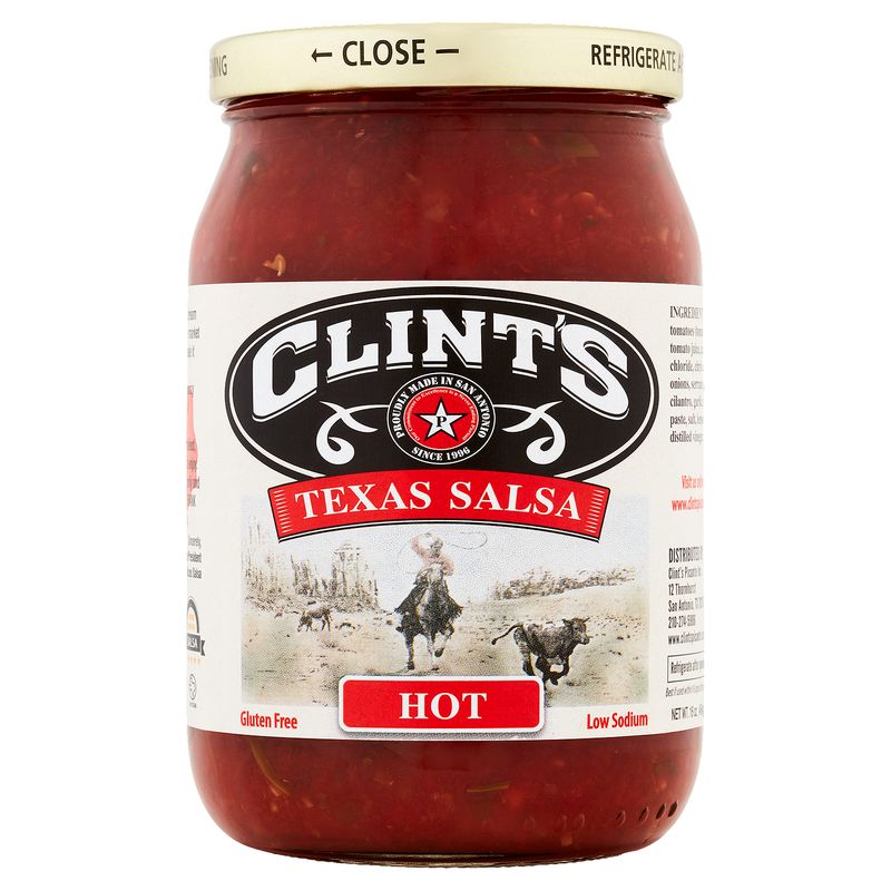 Clint's Hot Texas Salsa, 16 oz