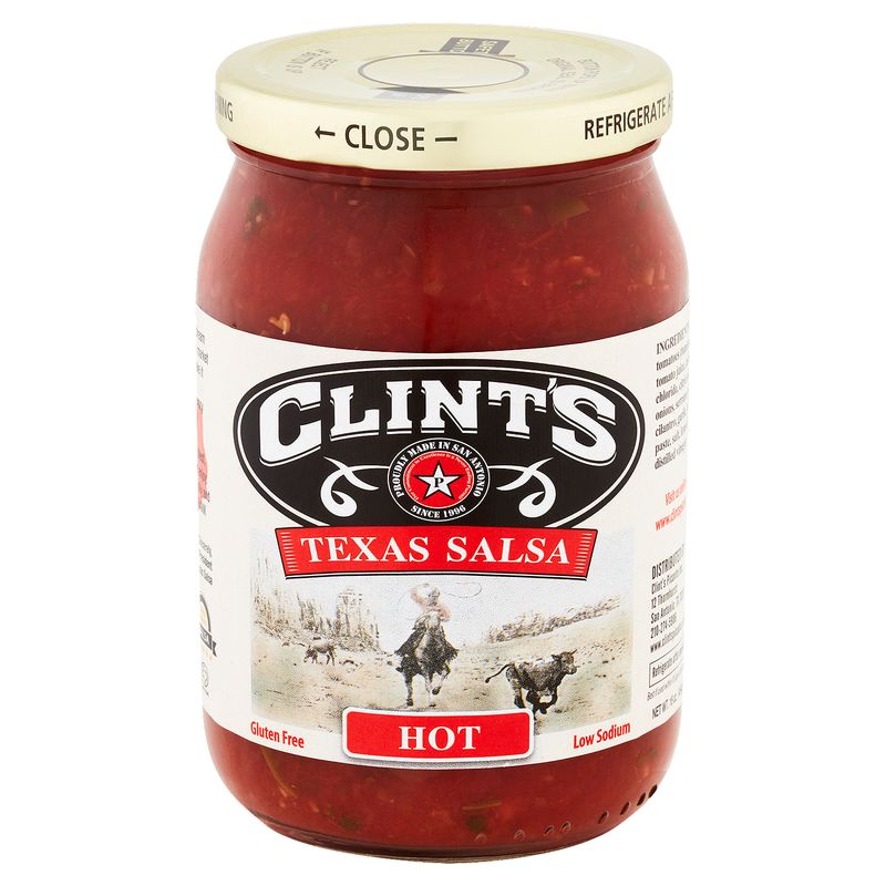 Clint's Hot Texas Salsa, 16 oz