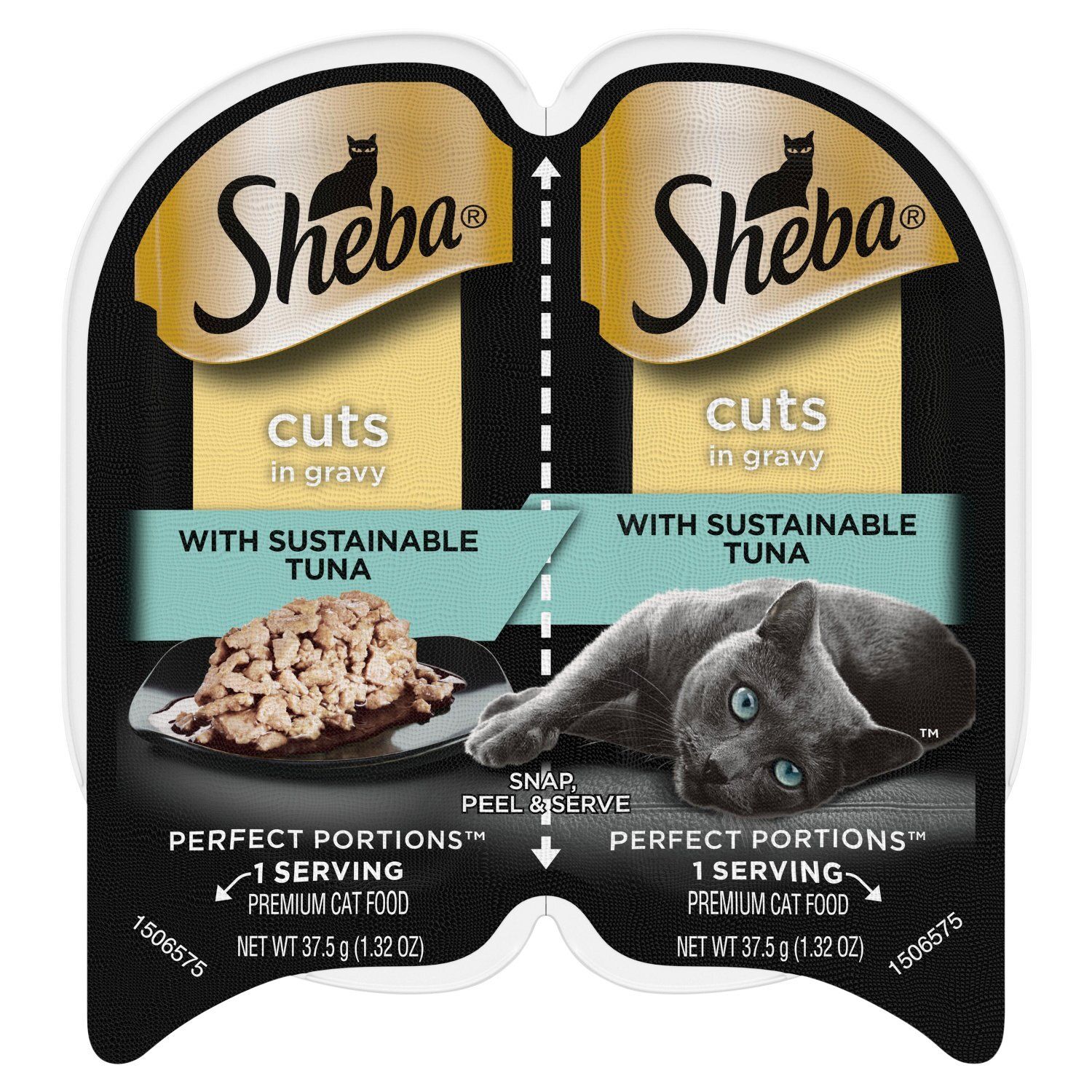 Sheba Perfect Portions Cuts in Gravy with Sustainable Tuna Premium Cat Food, 1.32 oz