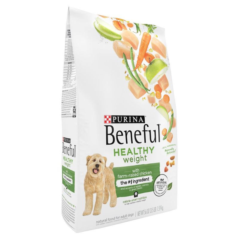 Purina Beneful Healthy Weight with Farm-Raised Chicken Natural Food for Adult Dogs, 56 oz