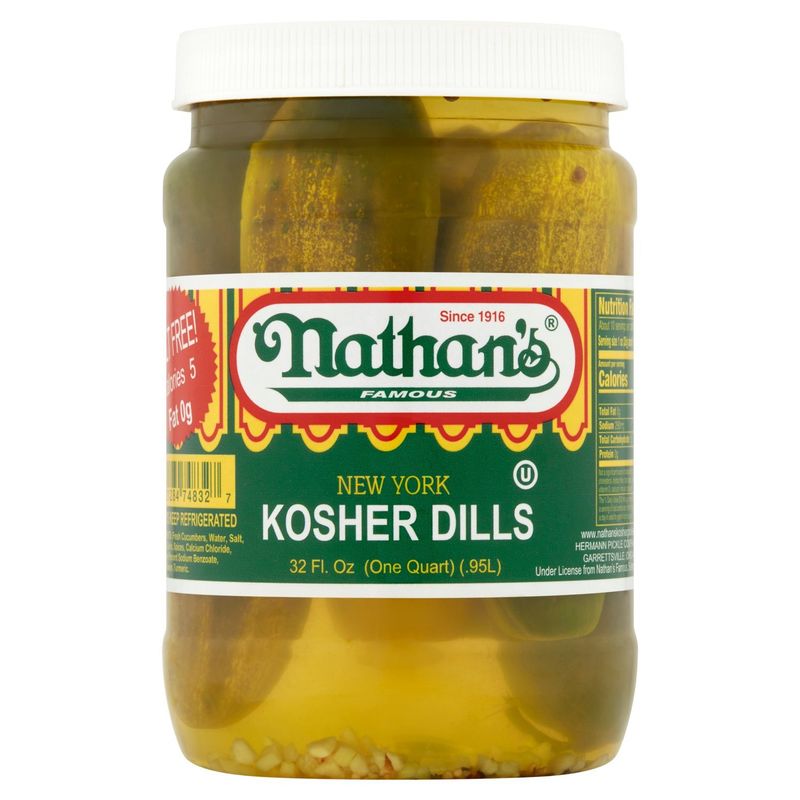Nathan's Famous New York Kosher Dills, 32 fl oz