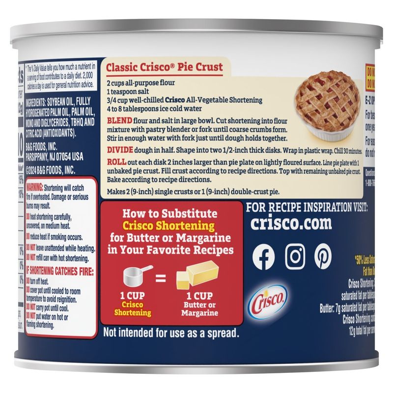Crisco All-Vegetable Shortening, 16 oz