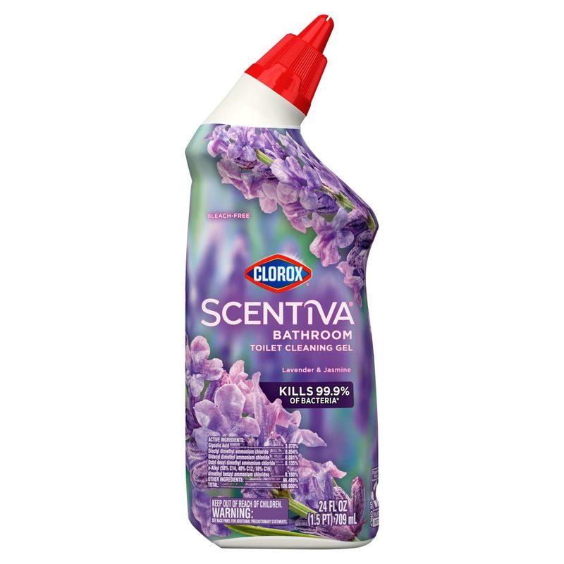 Clorox Scentiva Lavender &amp; Jasmine Bathroom Toilet Cleaning Gel, 24 fl oz
