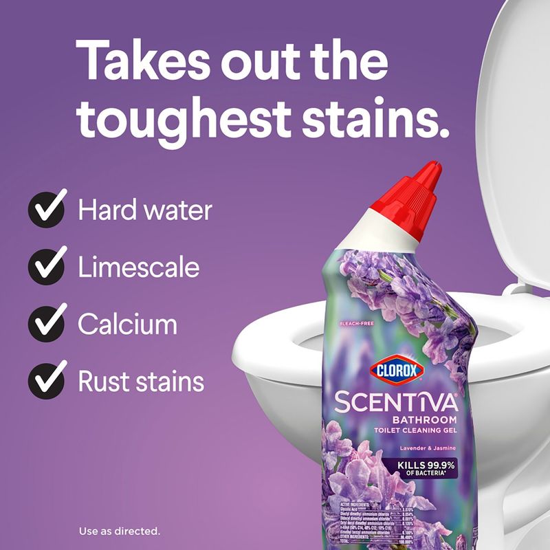 Clorox Scentiva Lavender &amp; Jasmine Bathroom Toilet Cleaning Gel, 24 fl oz