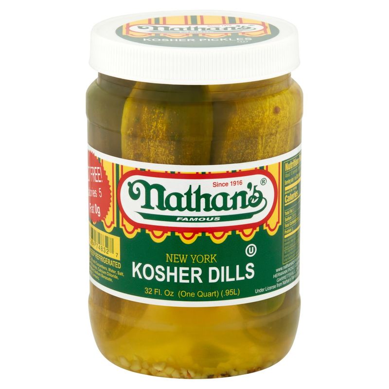 Nathan's Famous New York Kosher Dills, 32 fl oz