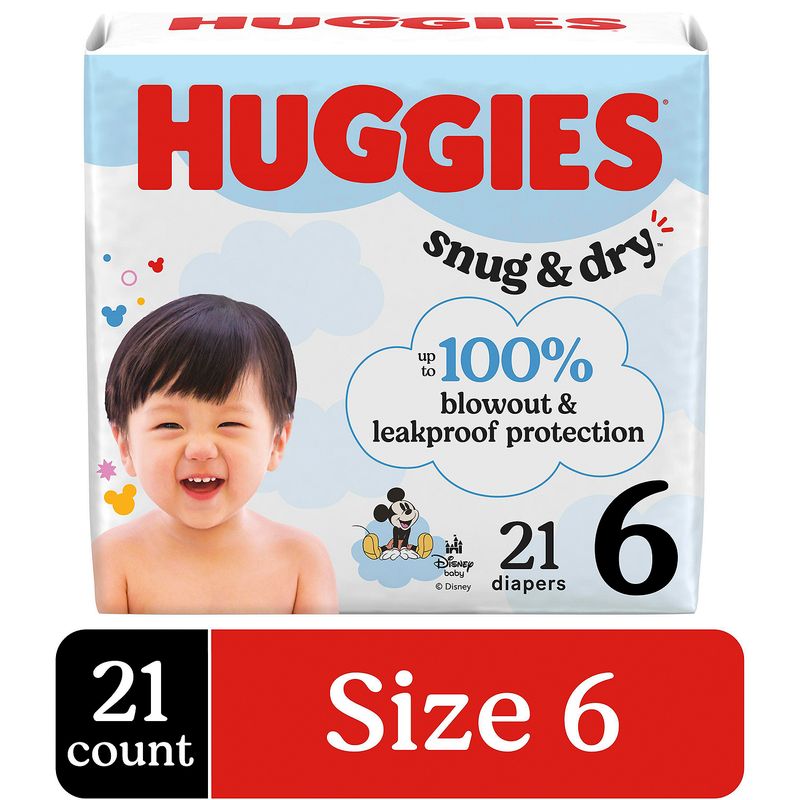 Huggies Snug &amp; Dry Diapers, Size 6, Over 35 lb, 21 count